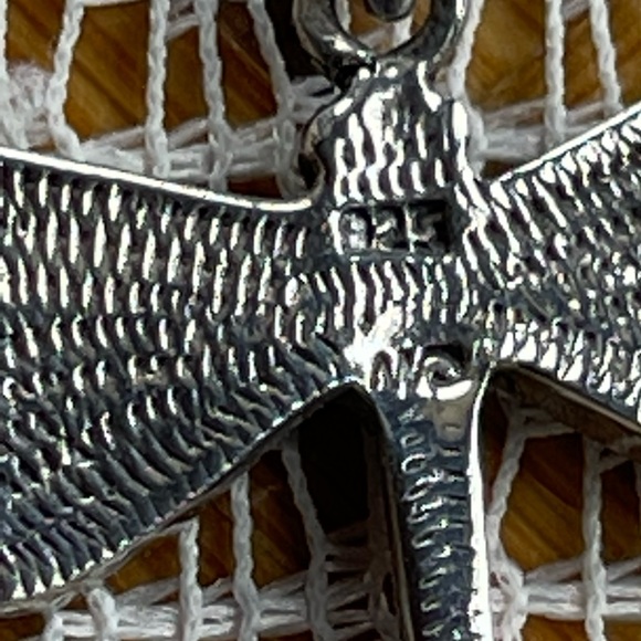 Abolone 925 dragonfly necklace, vintage - Picture 5 of 10